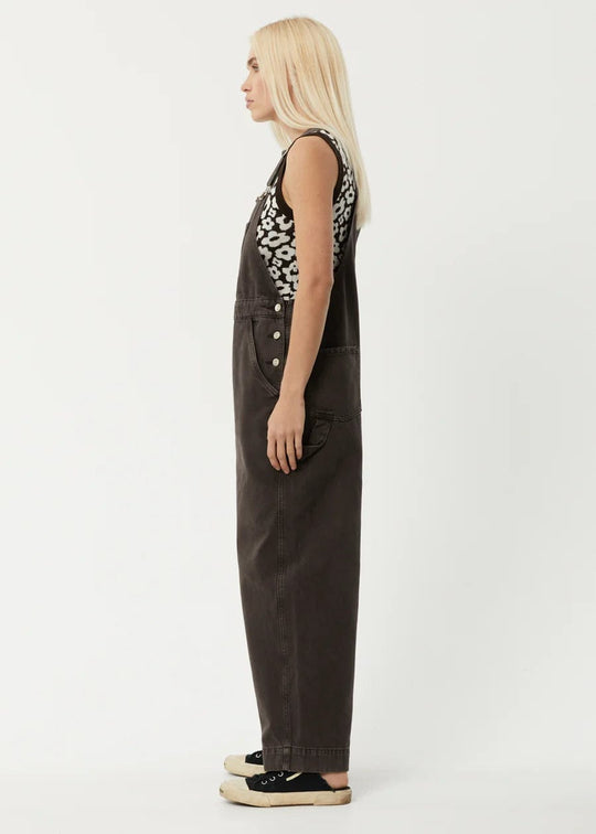 Afends Pantalon Louis Coffee Organic Denim Baggy Overalls