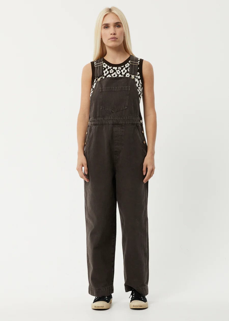 Afends Pantalon Louis Coffee Organic Denim Baggy Overalls