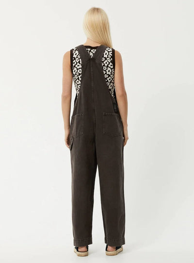 Afends Pantalon Louis Coffee Organic Denim Baggy Overalls