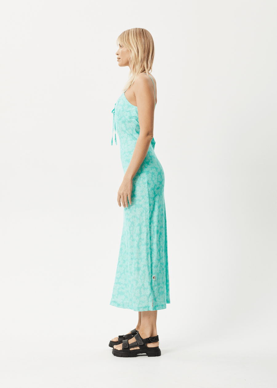 Afends Robe & Jupe Benny Hemp Maxi Dress Jade Daisy