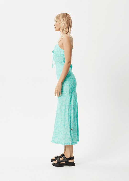 Afends Robe & Jupe Benny Hemp Maxi Dress Jade Daisy