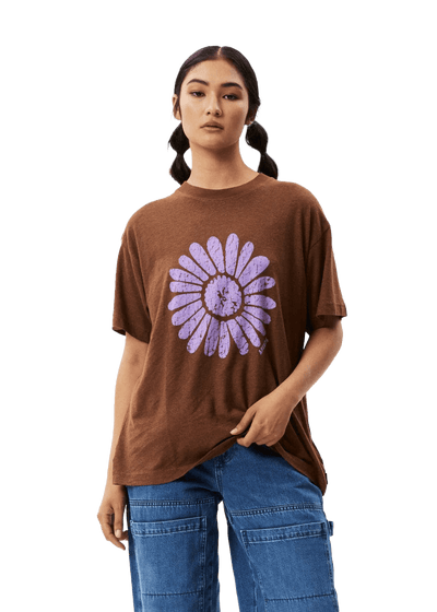 Afends T-shirt Daisy Slay Womens Tee Toffee