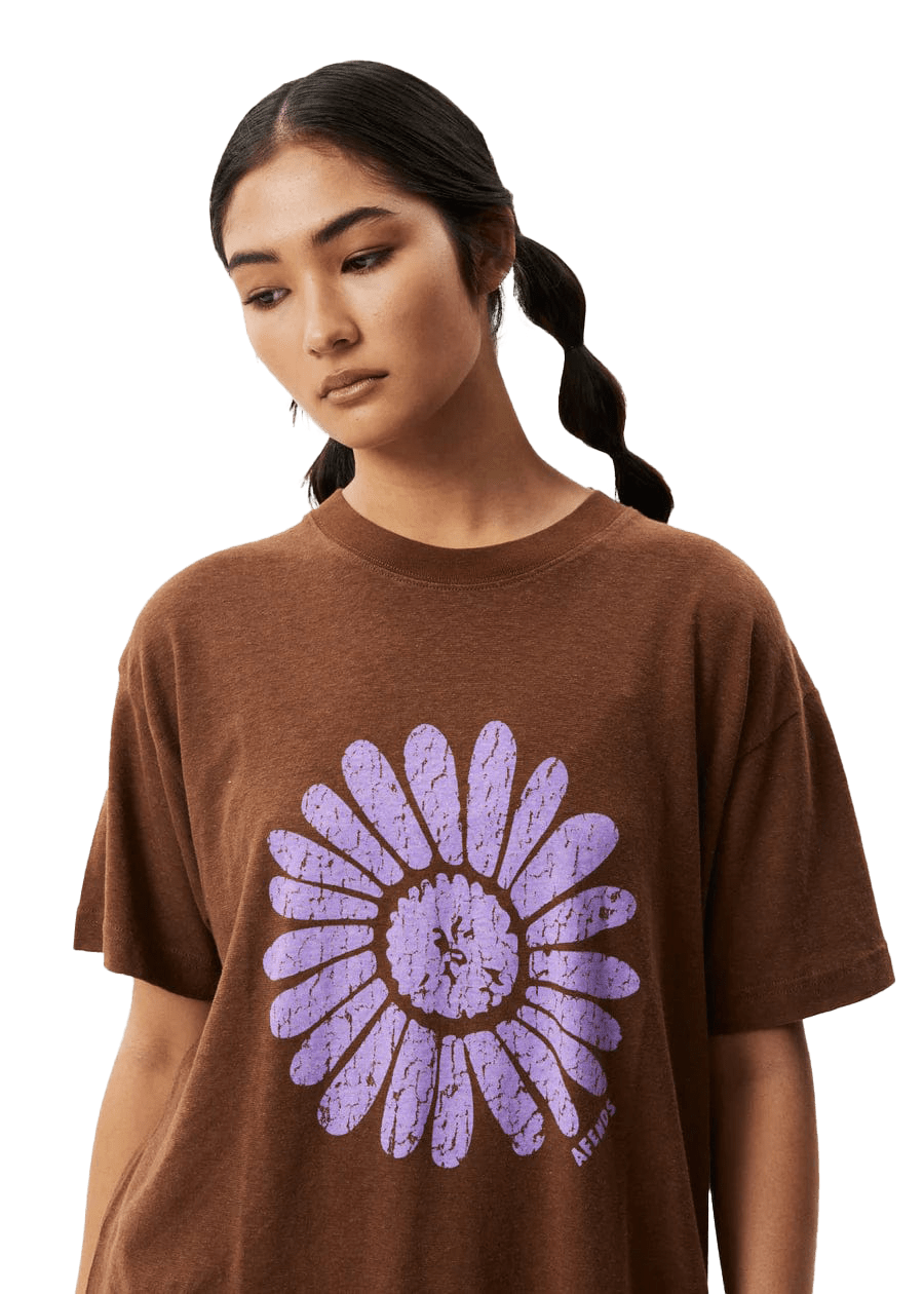 Afends T-shirt Daisy Slay Womens Tee Toffee
