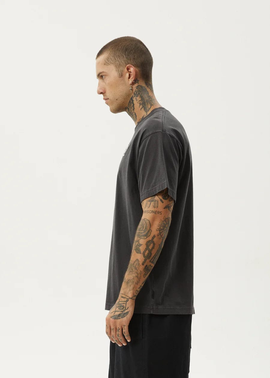 Afends T-shirt Graveyard Boxy Fit Tee Black