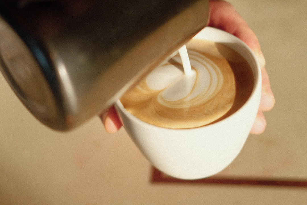 Atelier latte art Mates Café : versé d'une rosetta dans une tasse