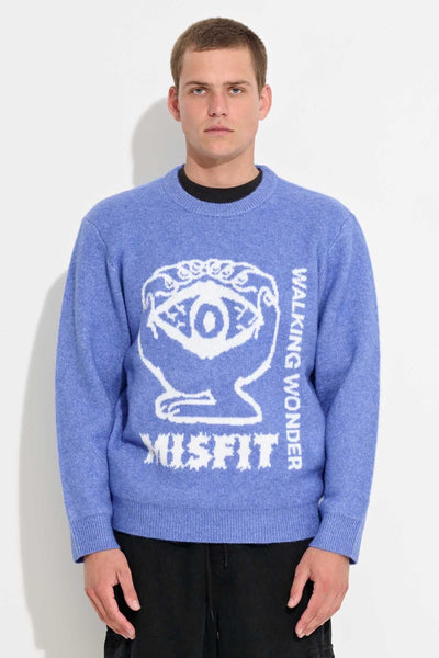 Misfit WALKING WONDERS KNIT CREW - Blue