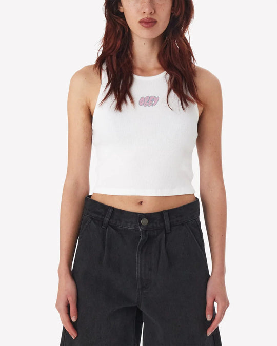 Obey Pantalons Bubble Type Rib Tank White