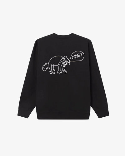 Obey Sw Dog Doodle Crewneck Black