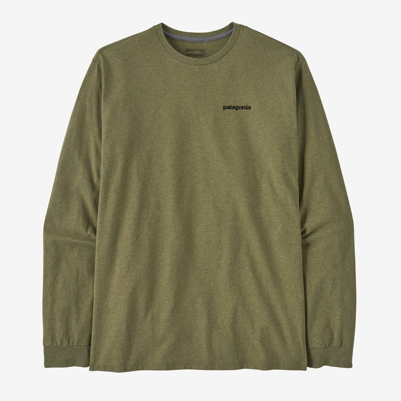 Patagonia T-shirt Men's Long-Sleeved P-6 Logo Buckhorn Green