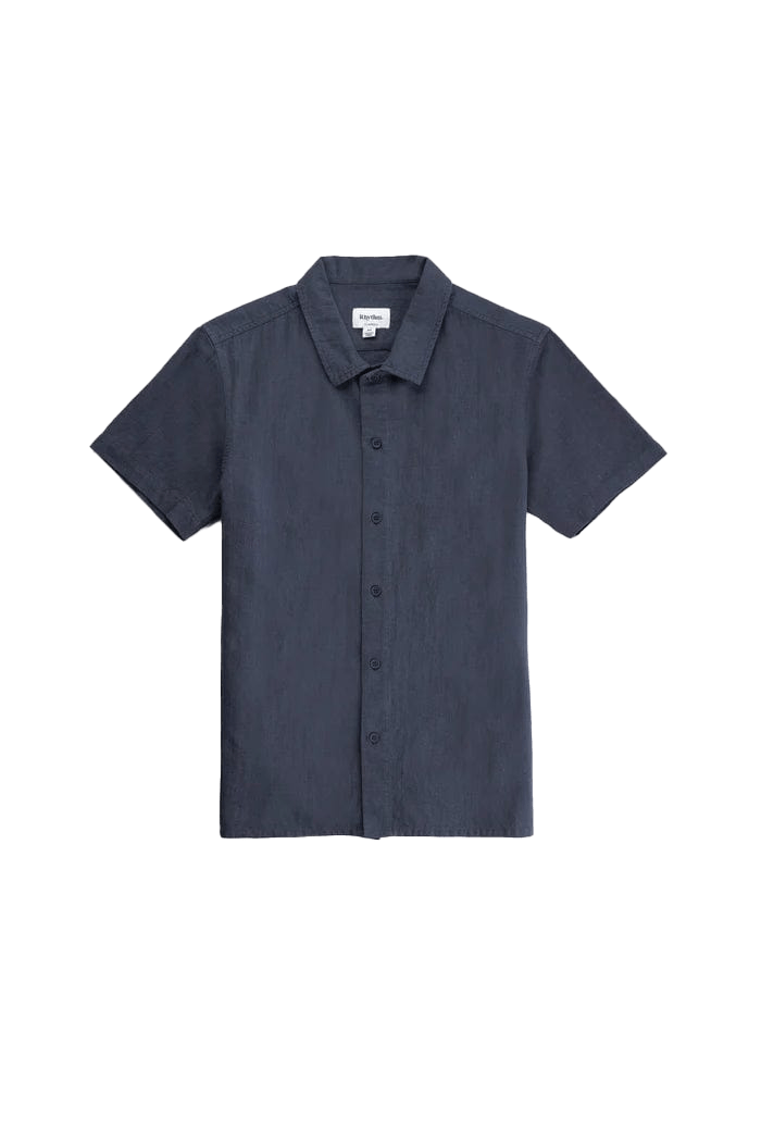 Rhythm. Chemise Classic Linen SS Shirt Worn Navy
