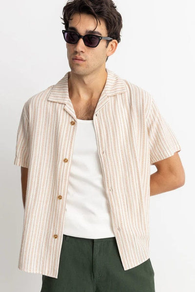 Rhythm. Chemises Vacation Stripe Ss Shirt Natural