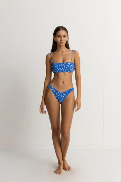 Rhythm. maillot de bain Elodie Floral Reversible Bandeau Top Blue