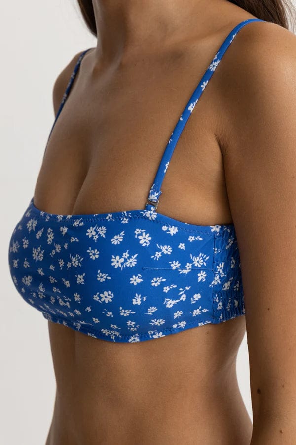 Rhythm. maillot de bain Elodie Floral Reversible Bandeau Top Blue