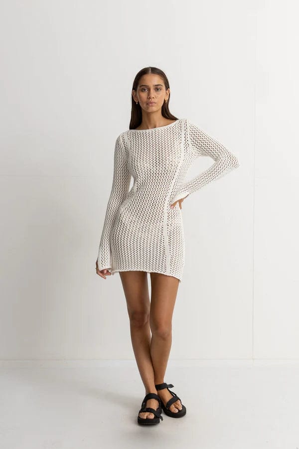 Rhythm. Robe & Jupe Seashell Crotchet Dress Cream