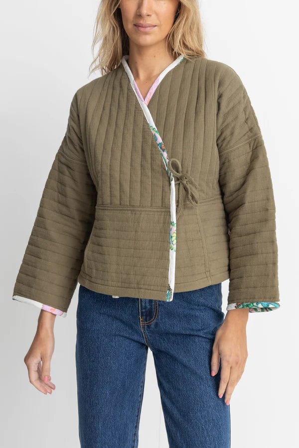 Rhythm. Short Jyoti Quilted Jacket Olive