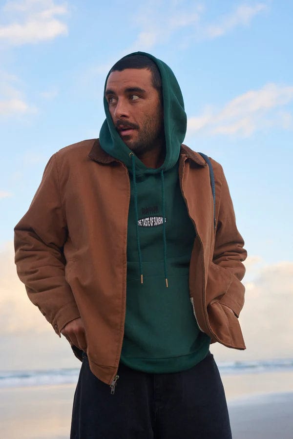 Rhythm. Sweat & Pull Embroidered Fleece Hood Pine