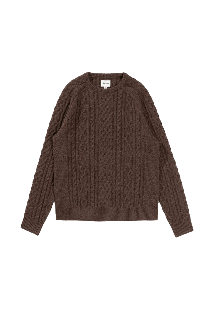 Rhythm. Sweat & Pull Mohair Fishermans Knit Brown
