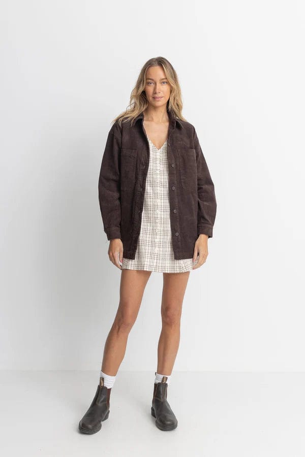 Rhythm. Sweat & Pull Mono Lake Shacket Chocolate