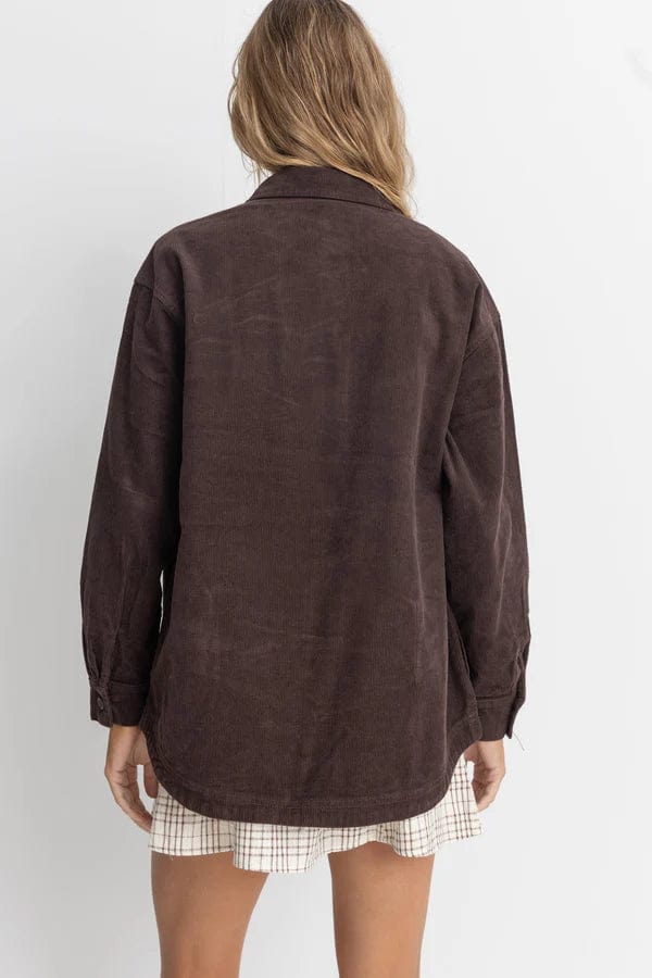 Rhythm. Sweat & Pull Mono Lake Shacket Chocolate