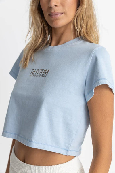 Rhythm. T-shirt Sound Of Change Vintage Crop Crew Tee Sky