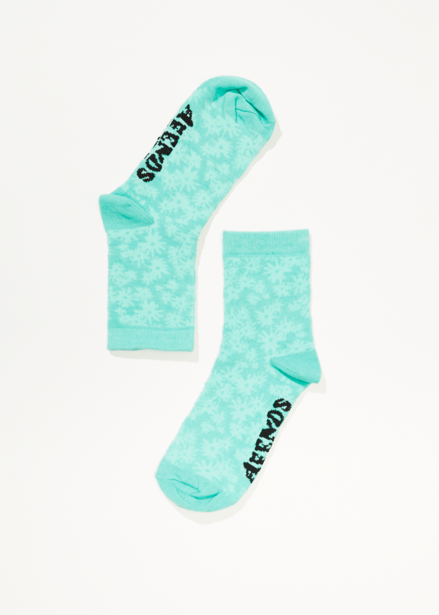 Afends Chaussette Benny Hemp Crew Socks Jade Daisy