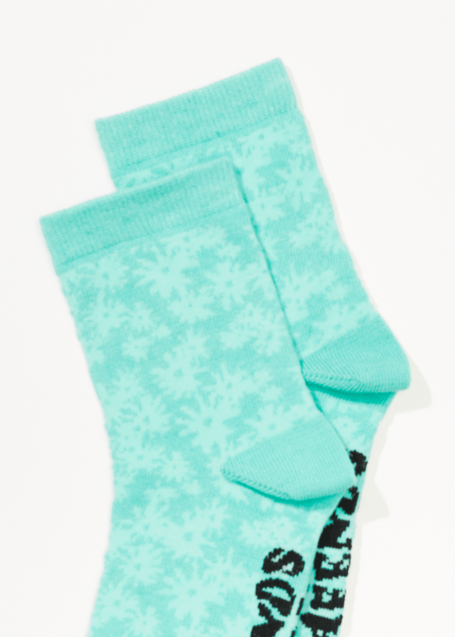 Afends Chaussette Benny Hemp Crew Socks Jade Daisy