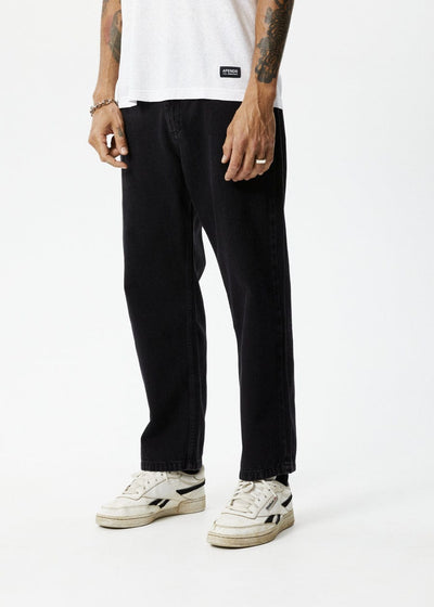 Afends Pantalons Ninety Two Organic Denim Relaxed Fit Jean Washed Black