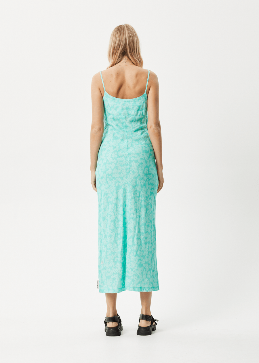 Afends Robe & Jupe Benny Hemp Maxi Dress Jade Daisy