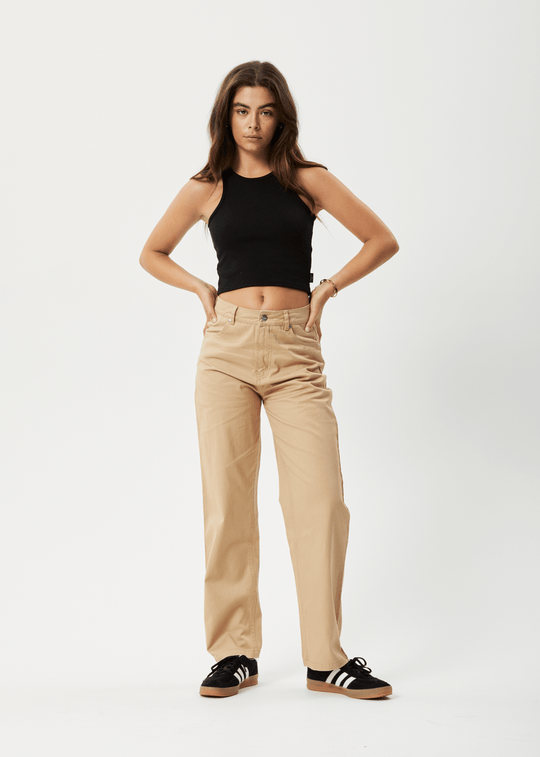 Afends Top Pealry Cropped Hemp Ribbed Singlet