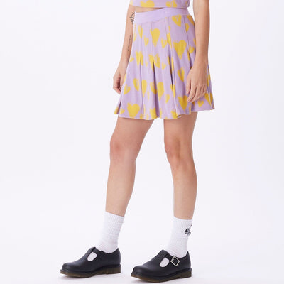Obey Short Carly Pleated Skirt Digital lavender multi