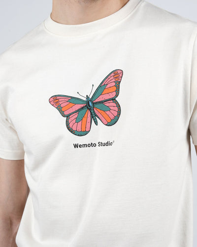 Wemoto T-shirt Butterfly Tee - Printed T-Shirt Natural